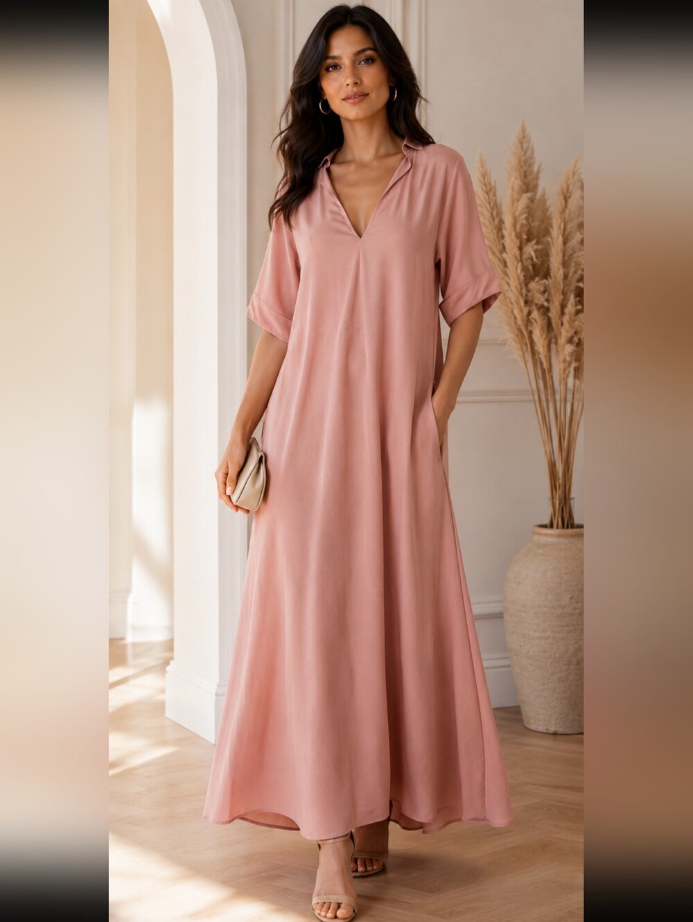 Co Collection Los Angeles high-end Tunic Shirtdress Pink Women's Size M? (B2)